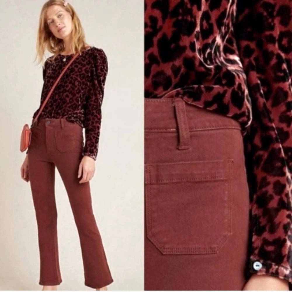 Anthropologie Dolan Charley Leopard Print Velvet Top Petite Large - Picture 2 of 16